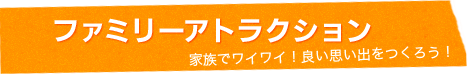 ファミリーアトラクション 家族でワイワイ！いい思い出をつくろう！