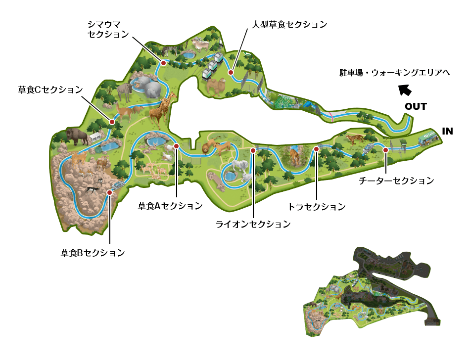 ドライブスルーサファリmap