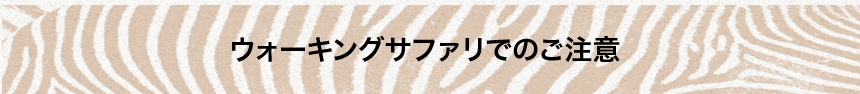 ウォーキングサファリでのご注意